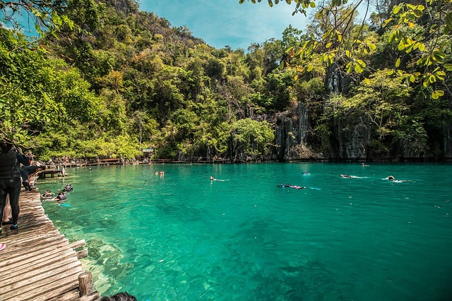 Crystal clear turquoise water in Coron Palawan Philippines
