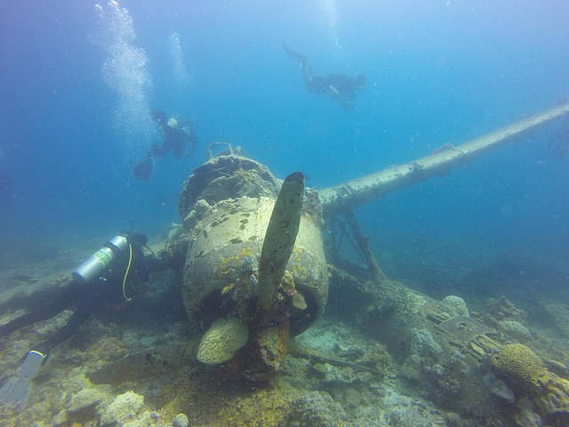 Underwater shipwreck diving in Coron Palawan Philippines WWII wreck