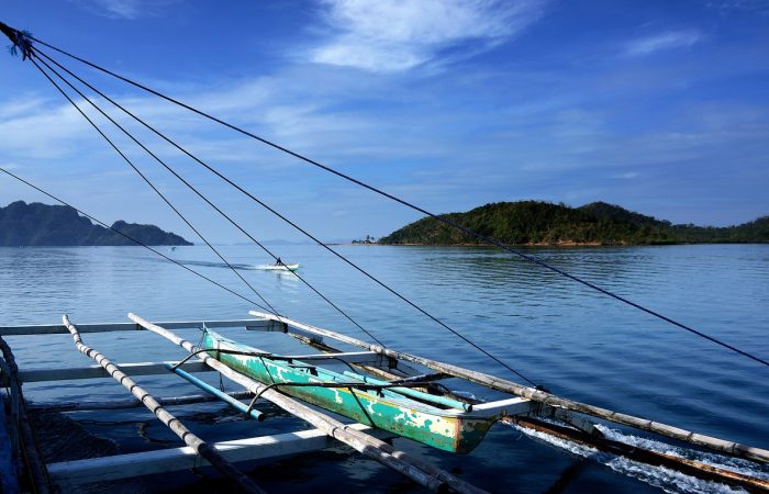 Traditional bangka boat sea tour Palawan Philippines