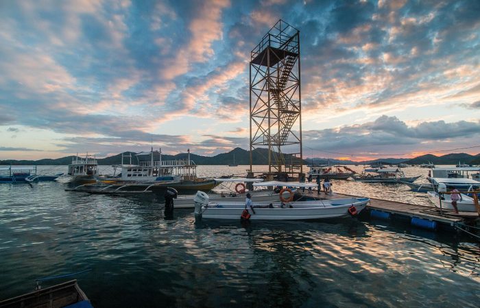Pier and sea view near Coron Palawan Philippines for island hopping and airport transfers