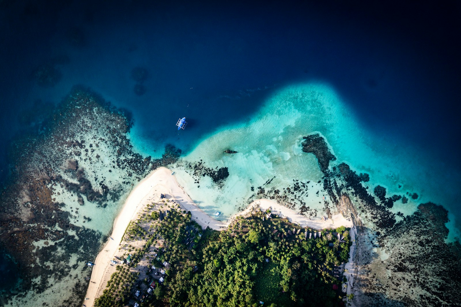 Aerial coastline near Teneguiban, El Nido, close to Tour B's Pinagbuyutan Island stop