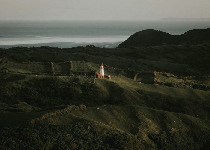 Lighthouse on a headland in Batanes, northern Philippines
