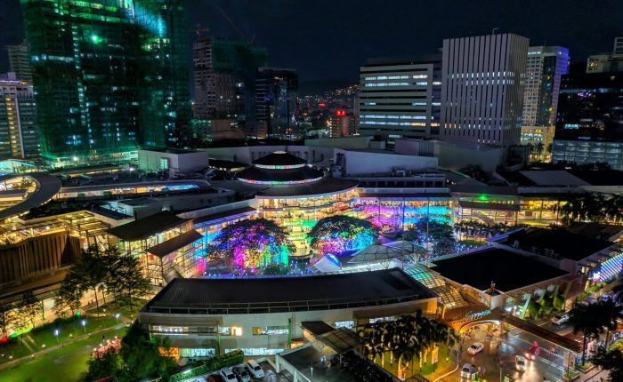 Cebu City skyline lit up at night