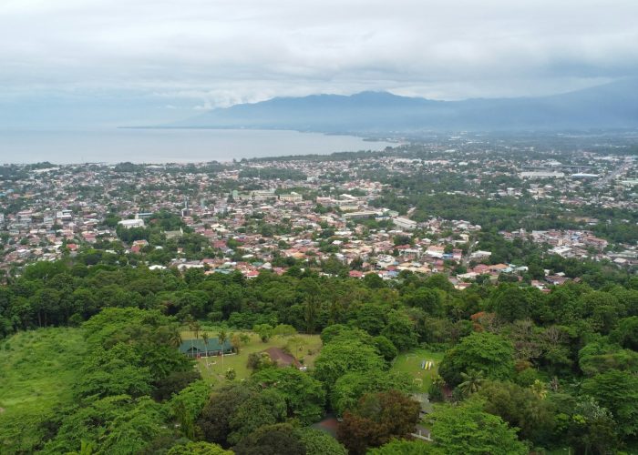 Aerial view over Davao City in Mindanao, Philippines