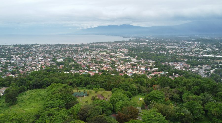 Davao City aerial view Aerial view over Davao City in Mindanao, Philippines