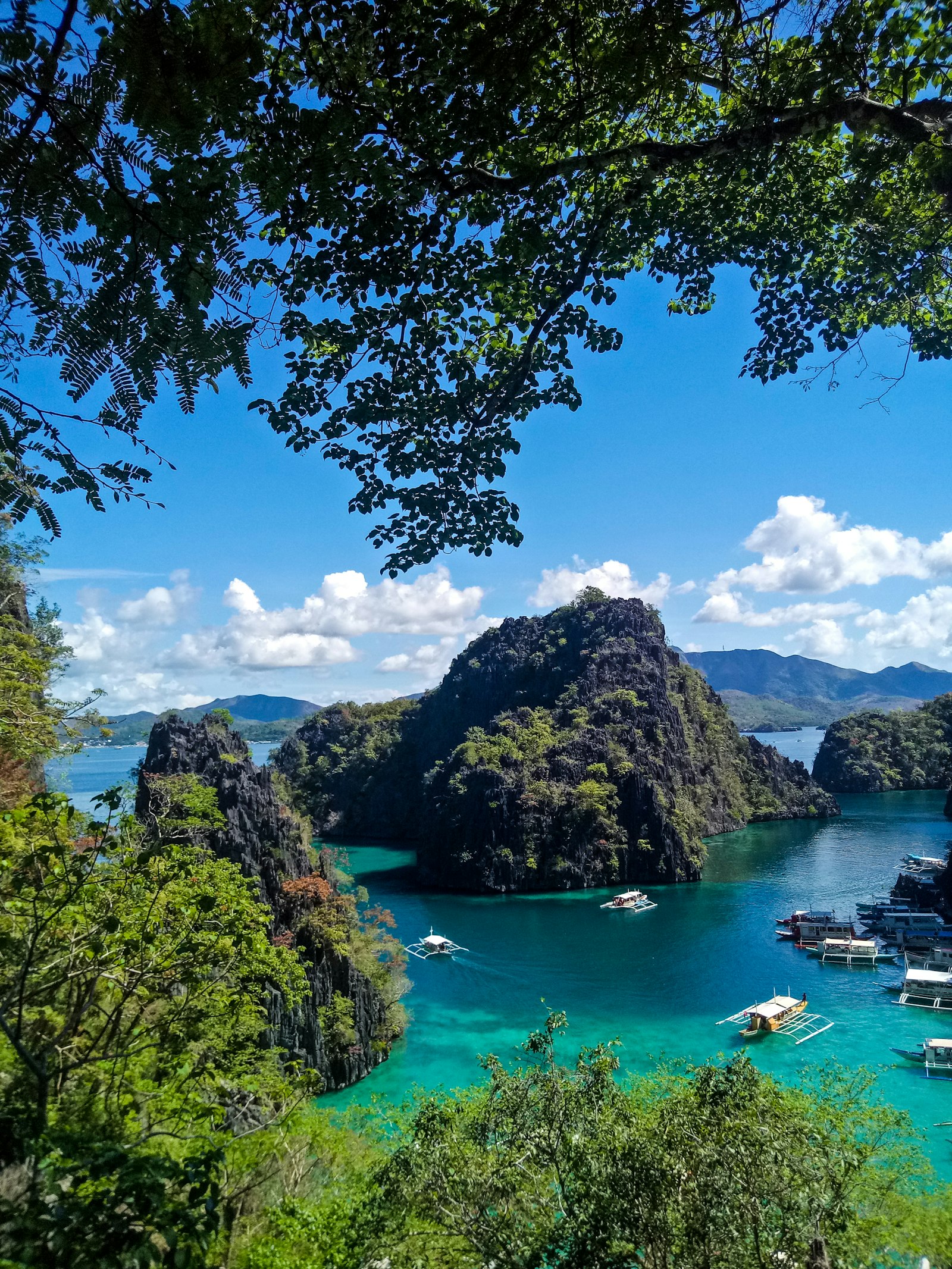 Coron Palawan bay and coastline along a Palawan ferry route between islands